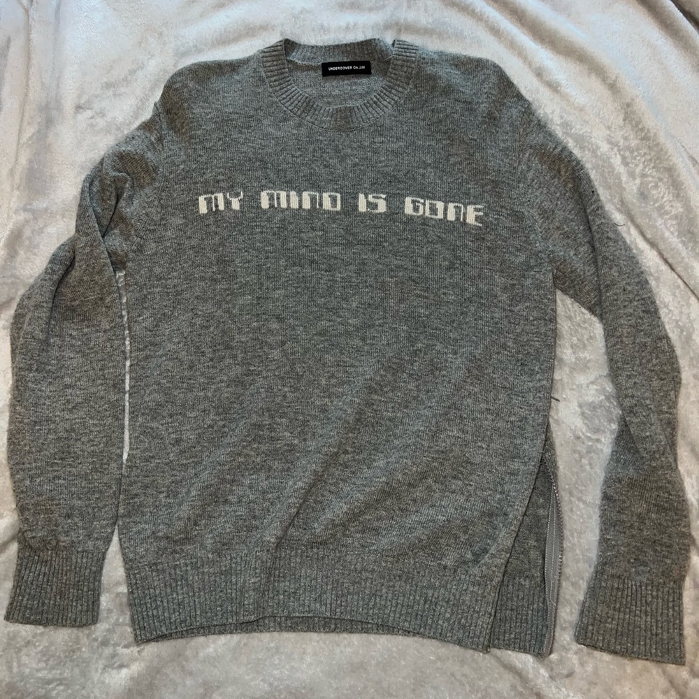 Undercover Wool-Cashmere “My Mind is Gone” sweater - size 2 fits a small - gray